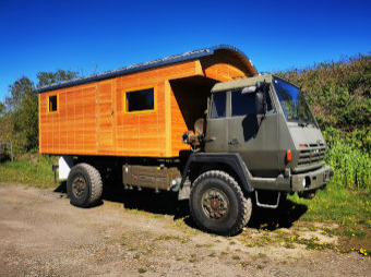 Wohnkabine aus Holz für Expeditionsmobil
